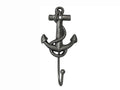 Rustic Silver Cast Iron Anchor Hook 7"