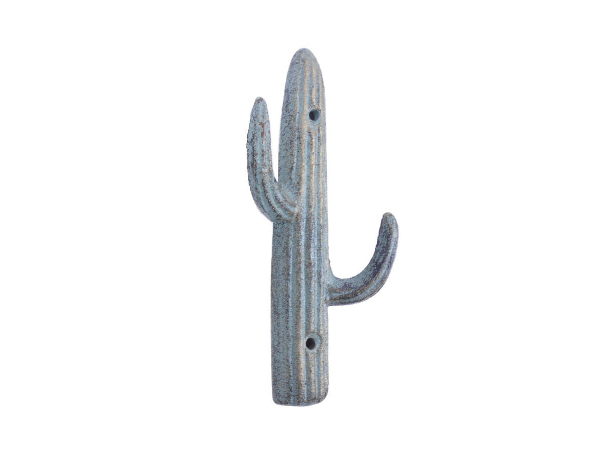 Antique Bronze Cast Iron Cactus Decorative Metal Wall Hooks 7"