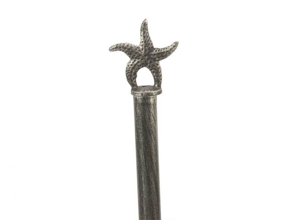 Antique Silver Cast Iron Starfish Paper Towel Holder 15"