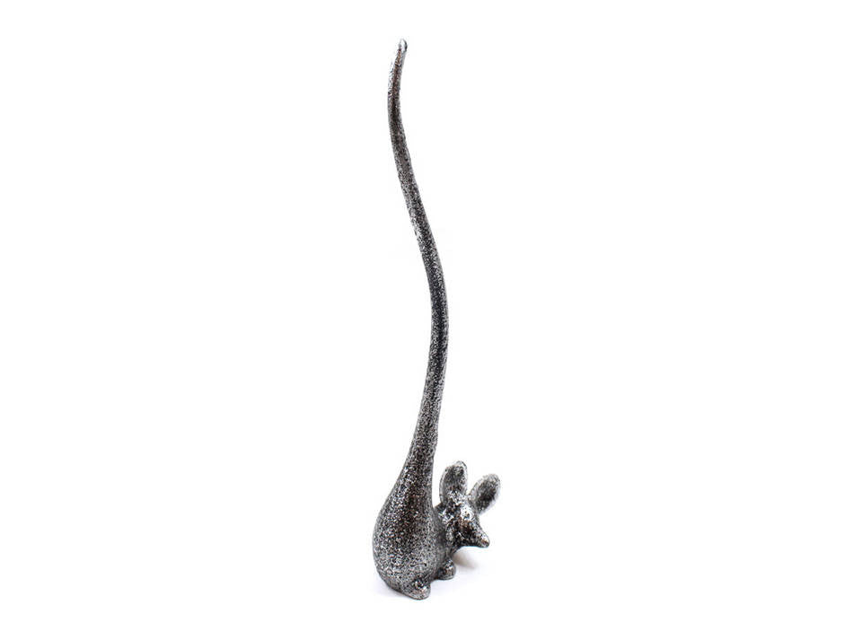 Rustic Silver Cast Iron Mouse Paper Towel Holder 12"