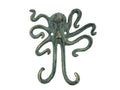 Antique Bronze Cast Iron Decorative Wall Mounted Octopus Hooks 6"