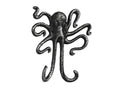 Antique Silver Cast Iron Decorative Wall Mounted Octopus Hooks 6"