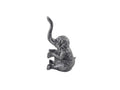 Rustic Silver Cast Iron Elephant Metal Door Stop 8"