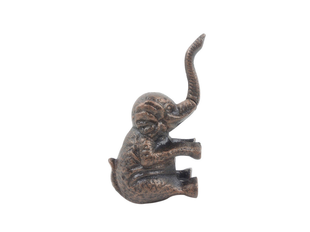 Rustic Copper Cast Iron Elephant Metal Door Stop 8"