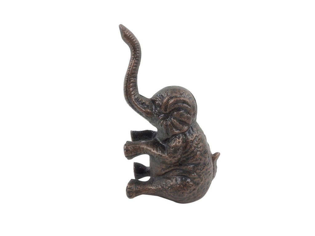 Rustic Copper Cast Iron Elephant Metal Door Stop 8"