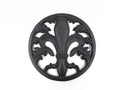 Rustic Black Cast Iron Fleur De Lis Trivet 7"