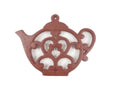 Rustic Red Cast Iron Round Teapot Trivet 8"