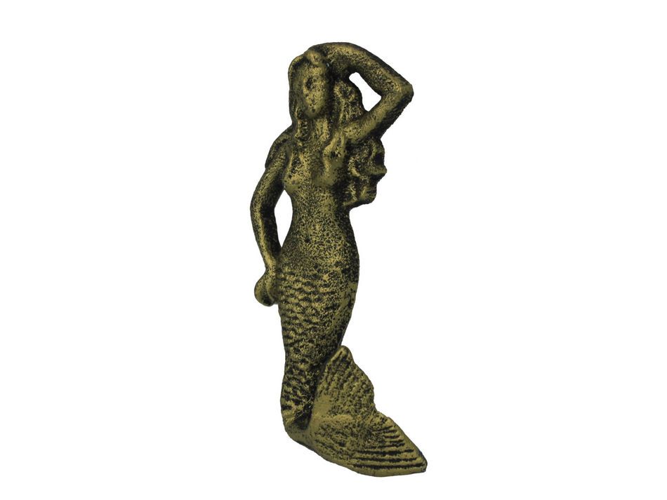 Rustic Gold Cast Iron Mermaid Hook 6"