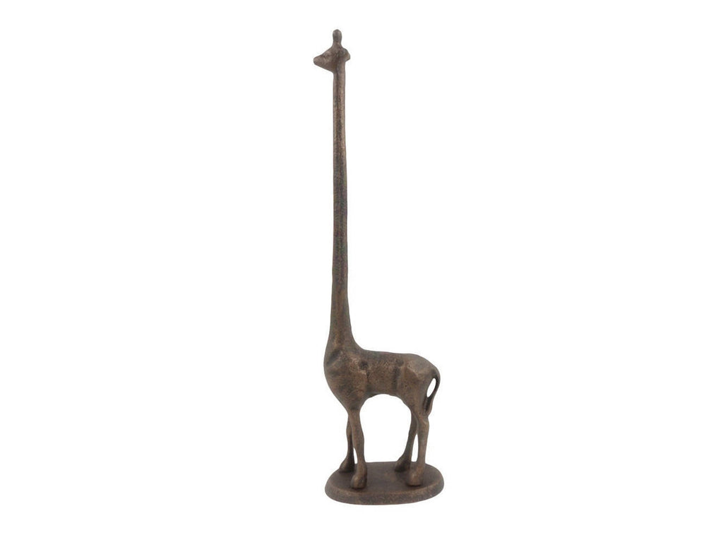 Rustic Copper Cast Iron Giraffe Paper Towel Holder 19"