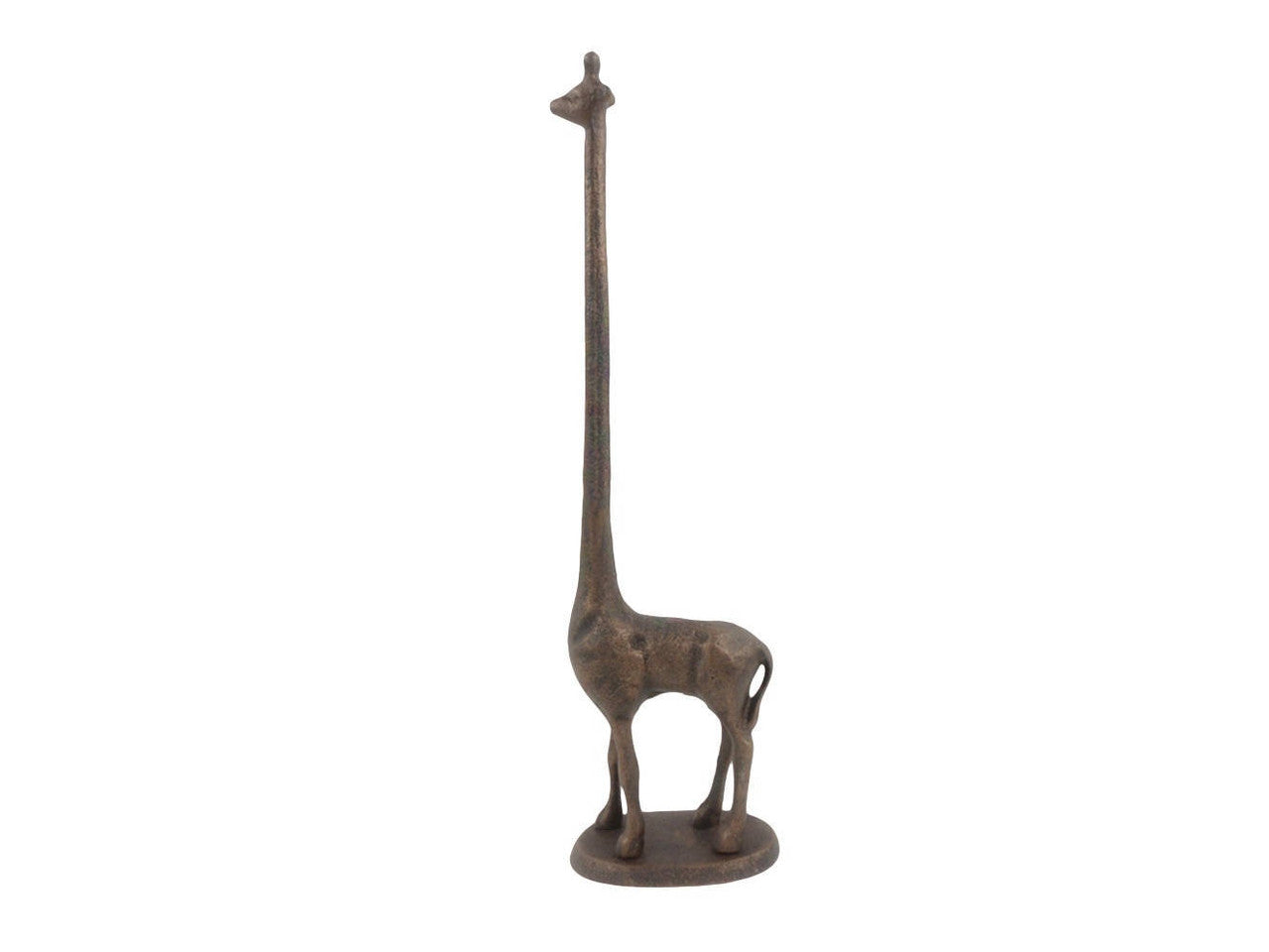 Rustic Copper Cast Iron Giraffe Paper Towel Holder 19"