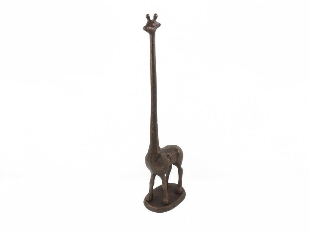 Rustic Copper Cast Iron Giraffe Paper Towel Holder 19"