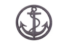 Cast Iron Anchor and Rope Nautical Kitchen Trivet 7"