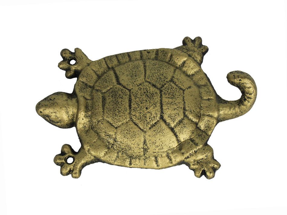 Rustic Gold Cast Iron Turtle Hook 6"