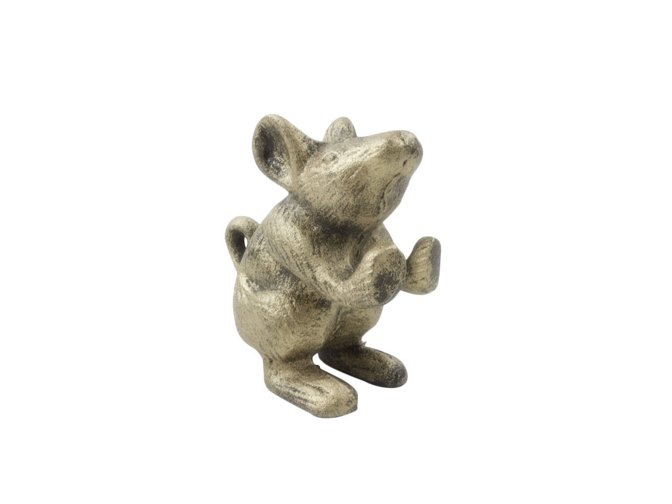 Set of 2 - Rustic Gold Cast Iron Mouse Book Ends 5""