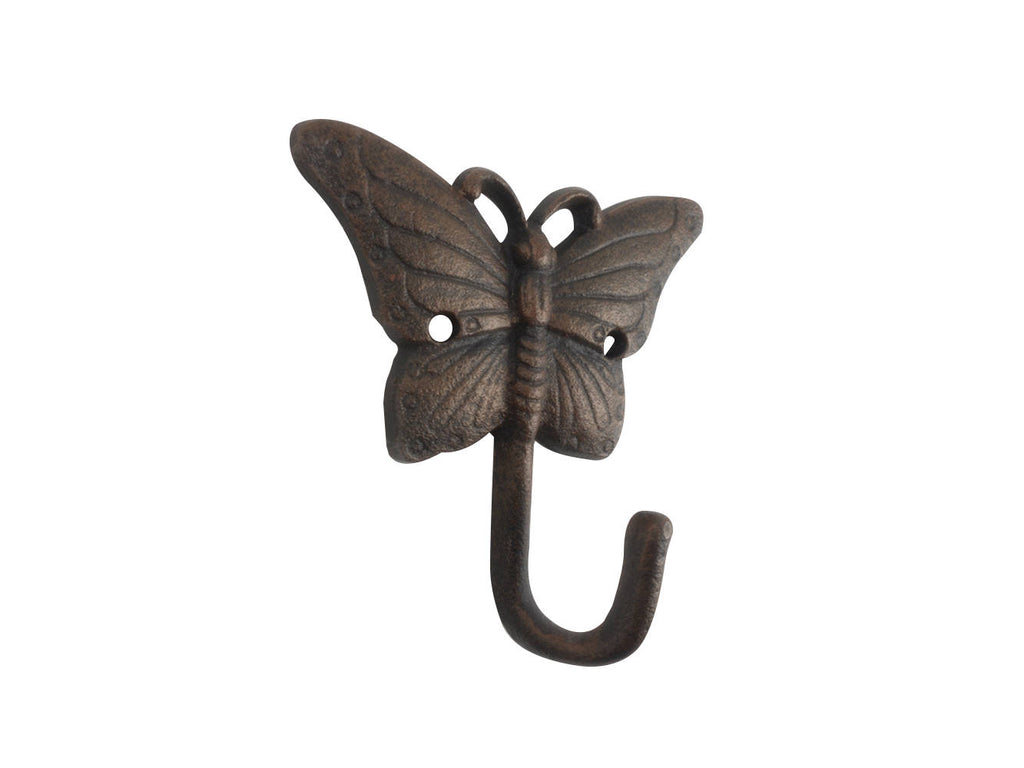 Rustic Copper Cast Iron Butterfly Hook 6"