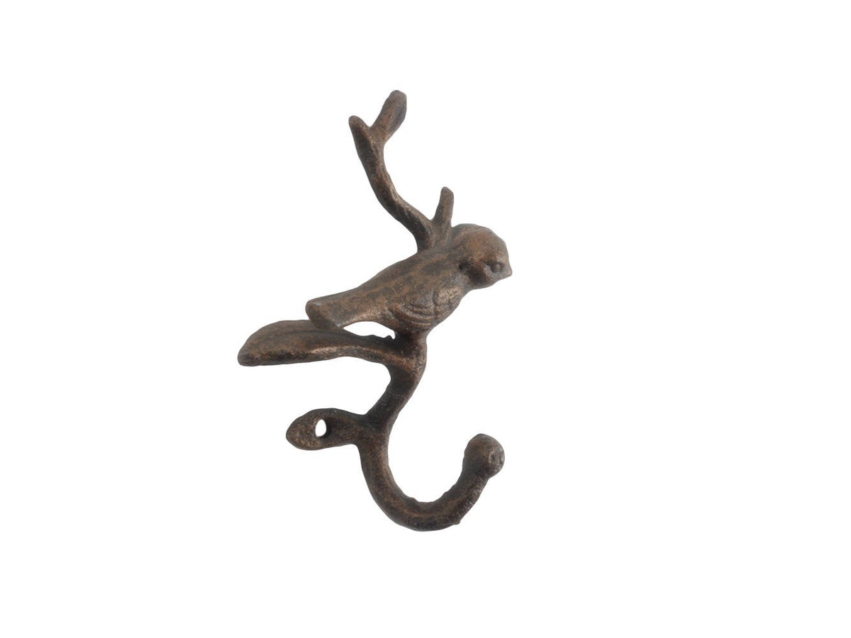 Rustic Copper Cast Iron Decorative Bird Hook 6"