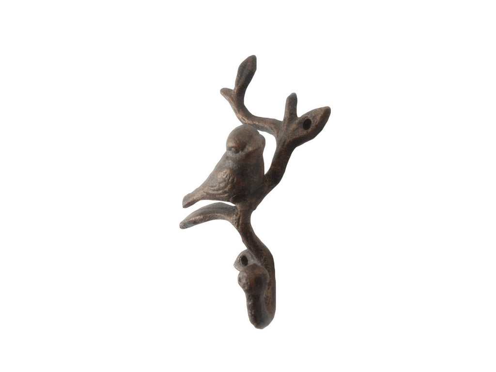 Rustic Copper Cast Iron Decorative Bird Hook 6"