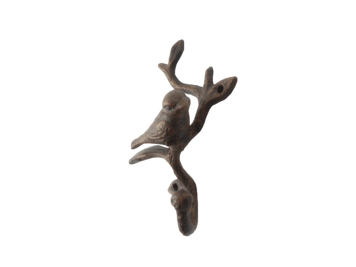Rustic Copper Cast Iron Decorative Bird Hook 6"