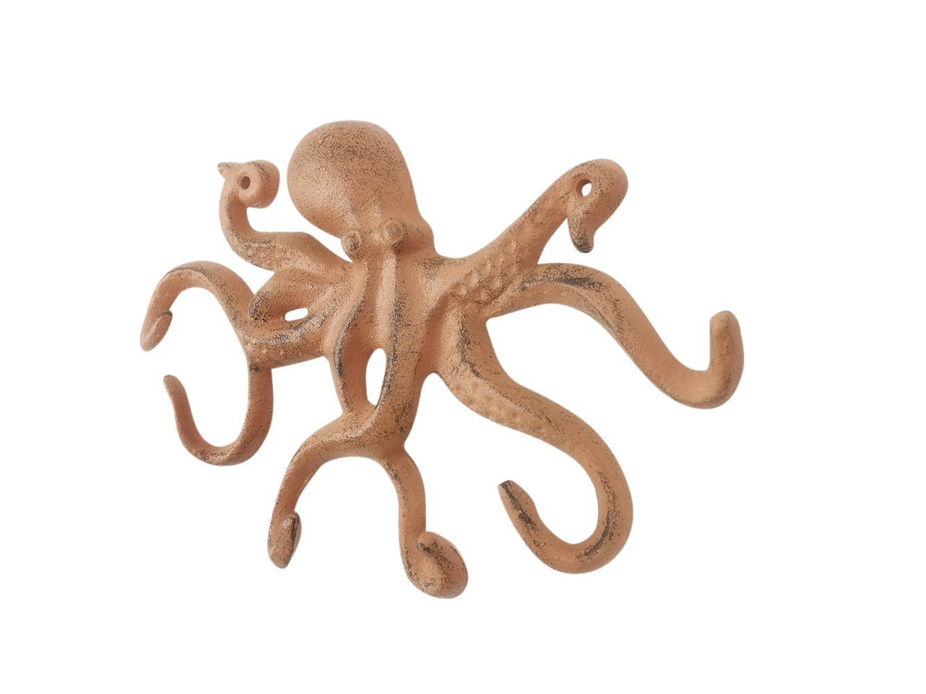 Rustic Orange Cast Iron Octopus Hook 11"