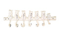 Whitewashed Cast Iron Cat Wall Hooks 13"