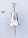 Chrome Hanging Ship's Bell 15"
