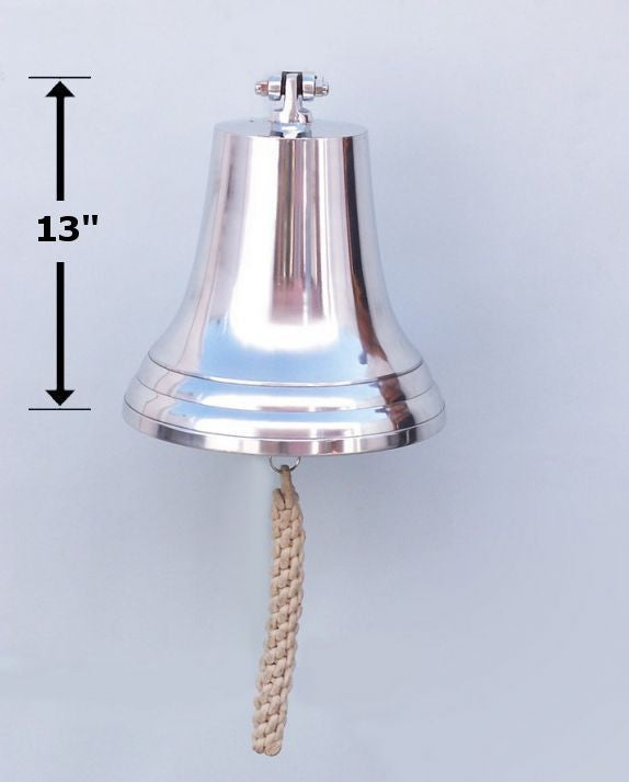 Chrome Hanging Ship's Bell 18"
