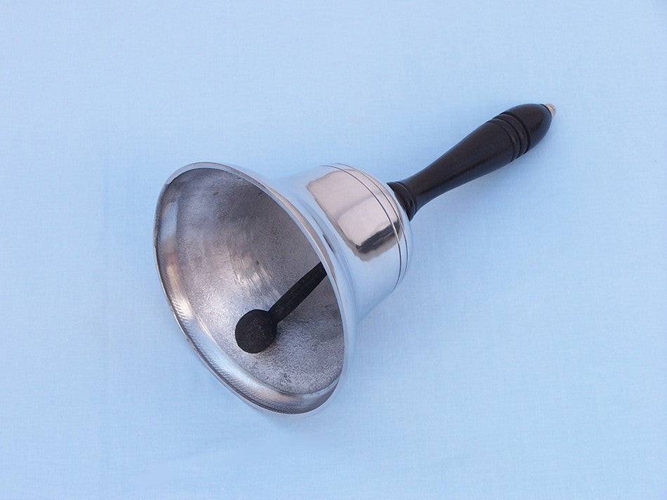 Chrome Hand Bell with Black Handle 11"