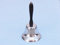 Chrome Hand Bell with Black Handle 11"