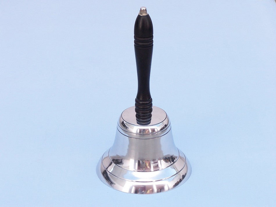 Chrome Hand Bell with Black Handle 11"