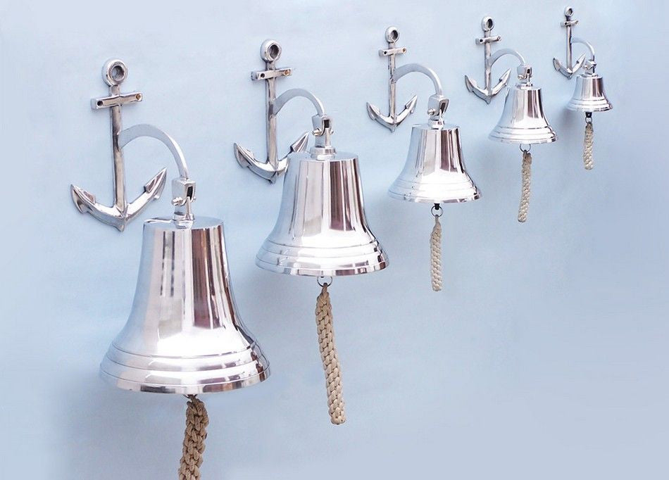 Chrome Hanging Anchor Bell 12"