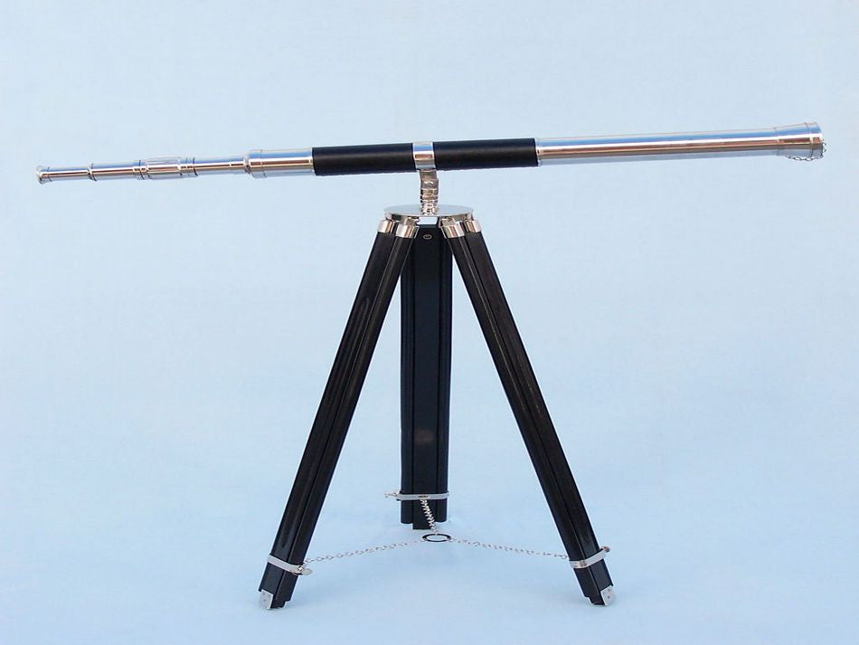 Admirals Floor Standing Chrome with Leather Telescope 60"
