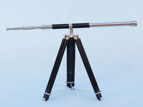Admirals Floor Standing Chrome with Leather Telescope 60"
