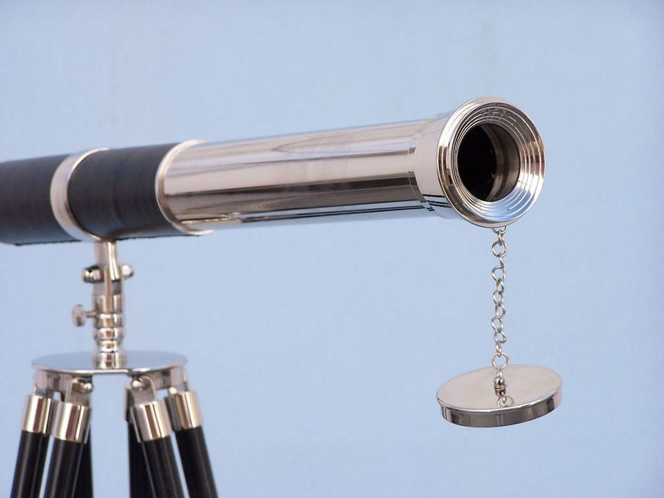 Admirals Floor Standing Chrome with Leather Telescope 60"