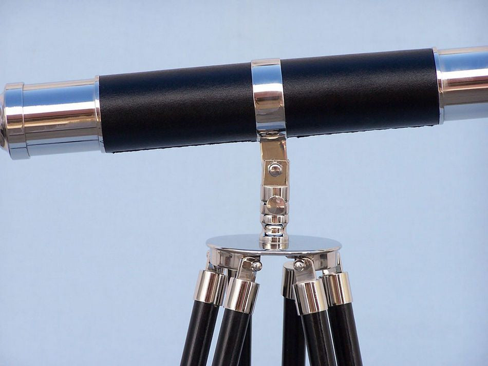 Admirals Floor Standing Chrome with Leather Telescope 60"