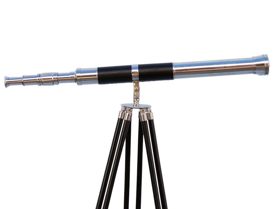 Admirals Floor Standing Chrome with Leather Telescope 60"