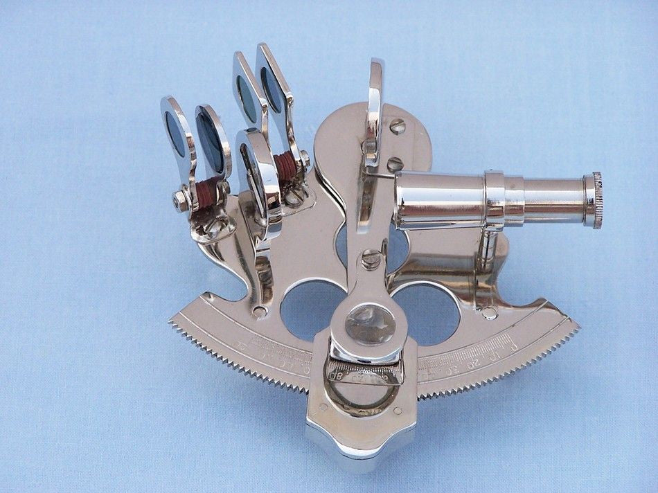 Scout's Chrome Pirate Sextant 4" with Black Rosewood Box