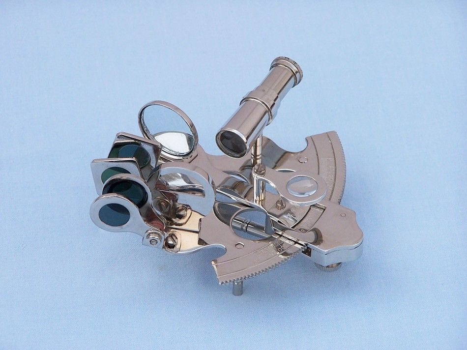 Scout's Chrome Pirate Sextant 4" with Black Rosewood Box