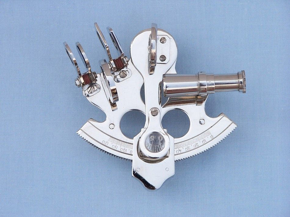 Scout's Chrome Pirate Sextant 4" with Black Rosewood Box