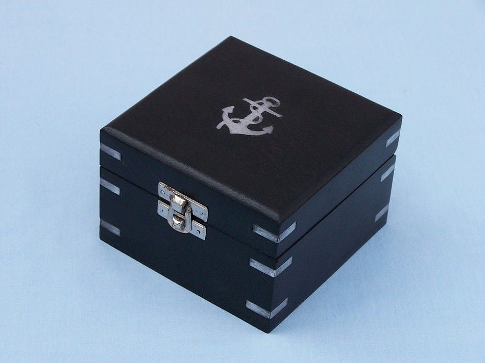Scout's Chrome Pirate Sextant 4" with Black Rosewood Box