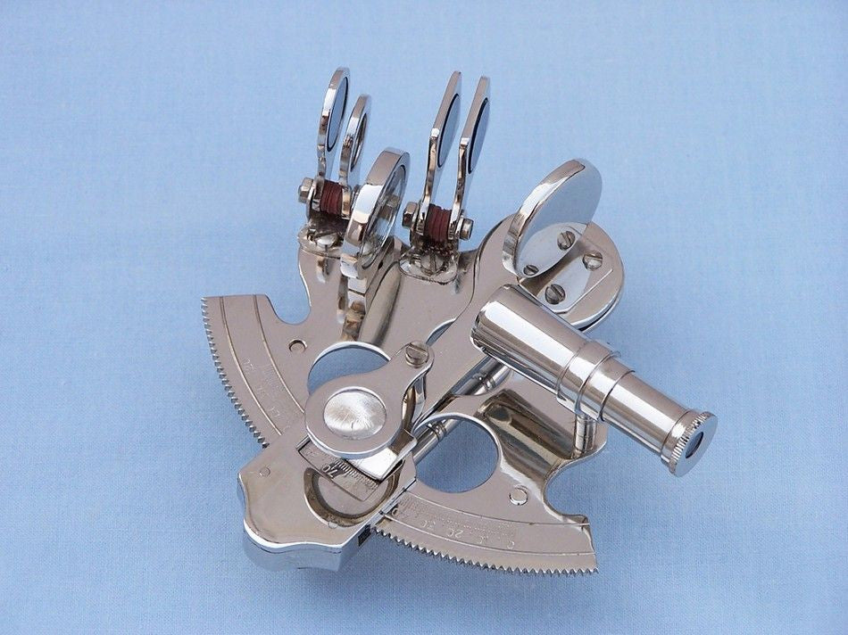 Scout's Chrome Pirate Sextant 4" with Black Rosewood Box