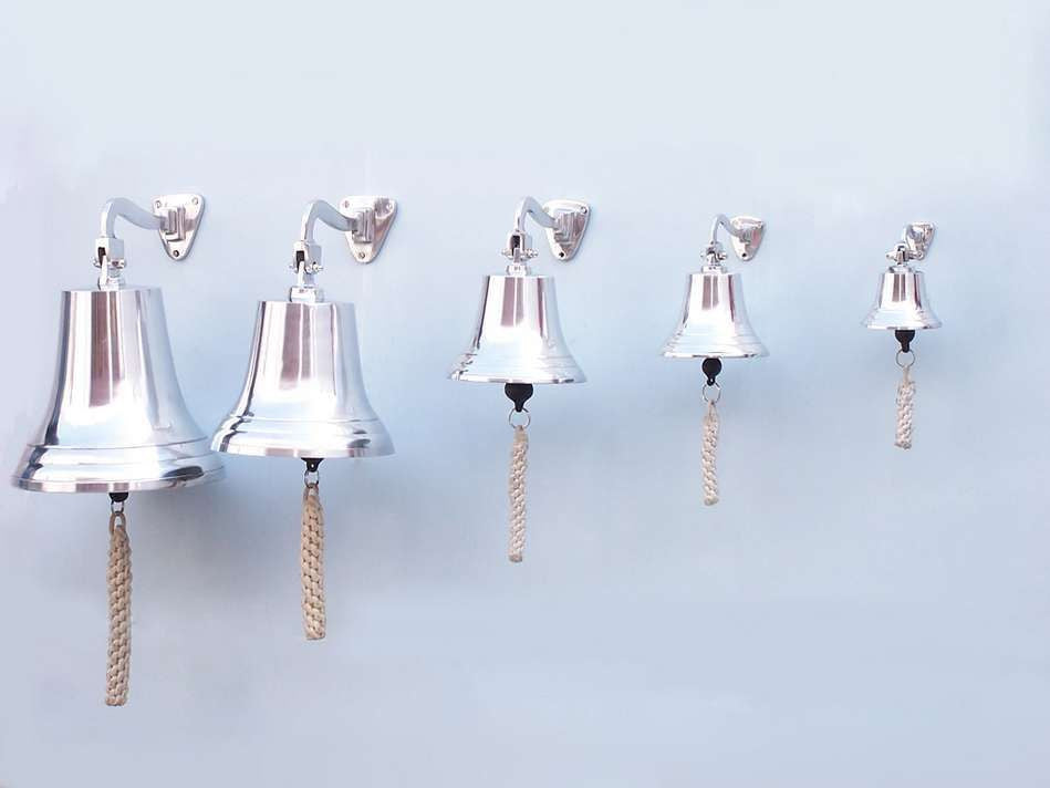 Chrome Hanging Ship's Bell 18"