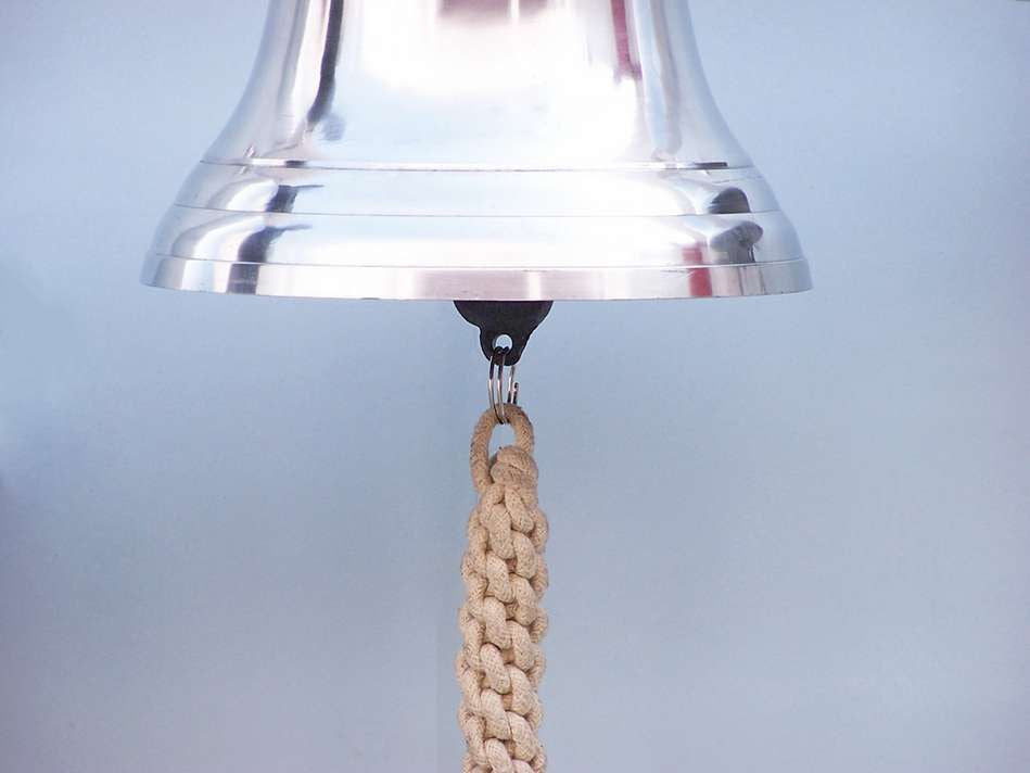 Chrome Hanging Ship's Bell 18"