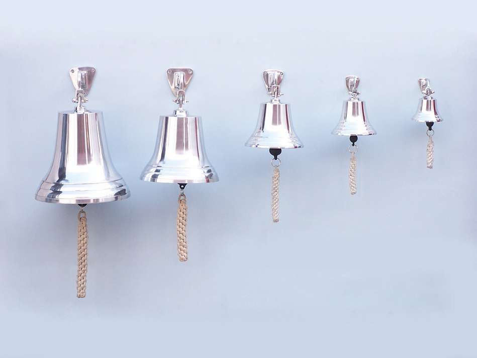 Chrome Hanging Ship's Bell 18"