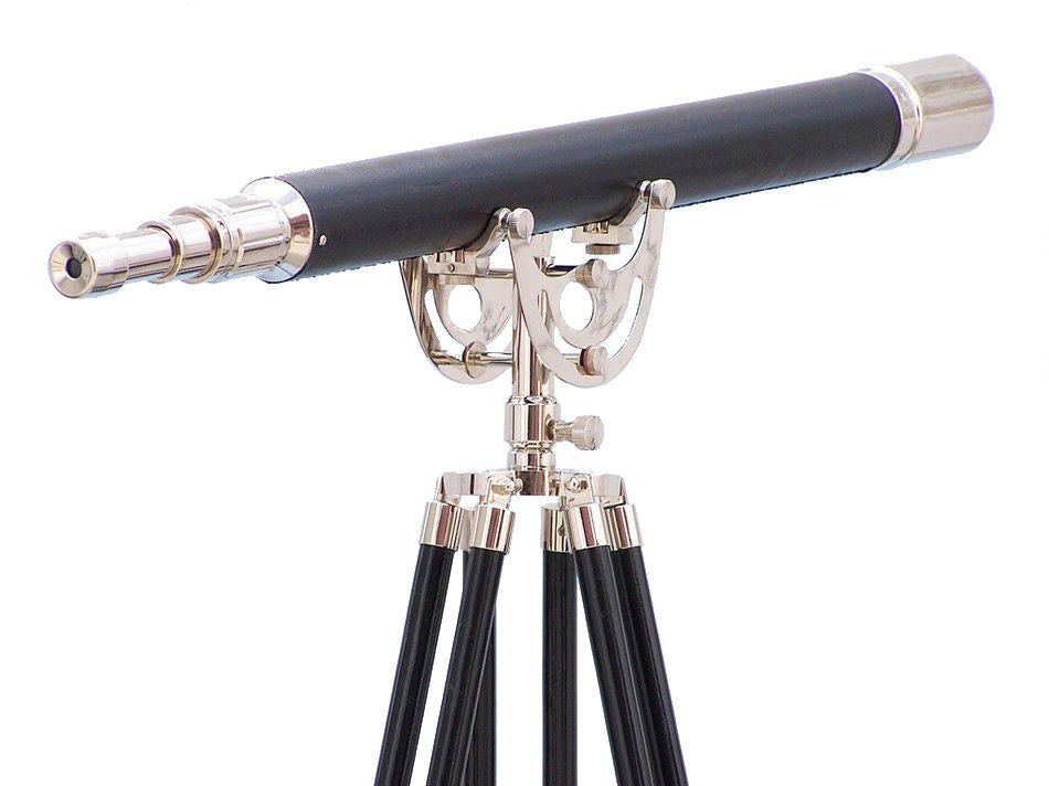 Floor Standing Chrome/Leather Anchormaster Telescope 65"