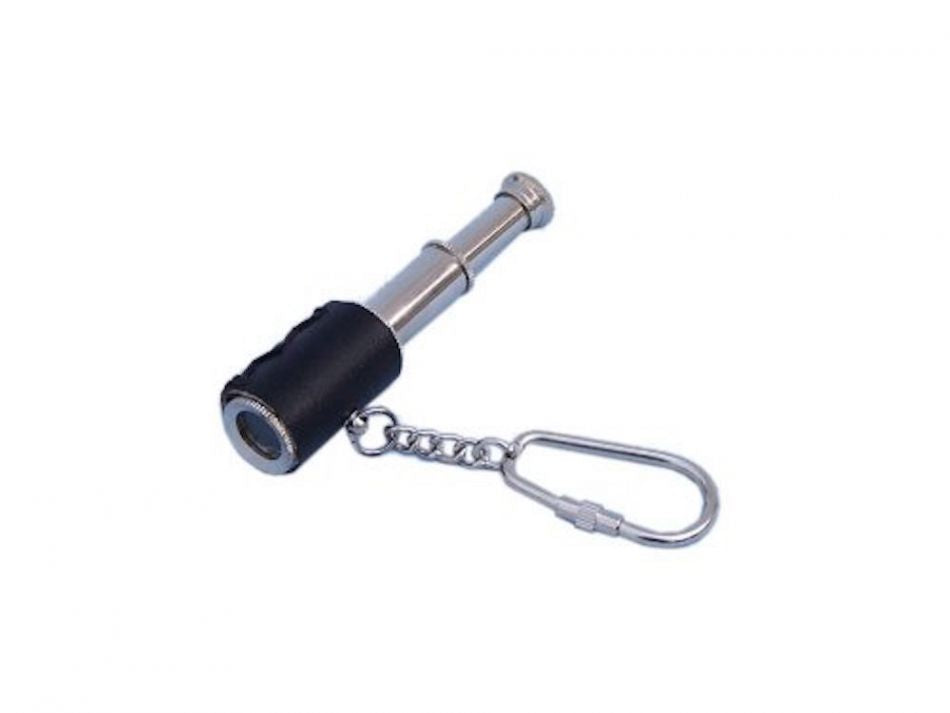 Chrome Spyglass with Leather Keychain 6"