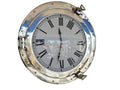 Chrome Decorative Ship Porthole Clock 20"
