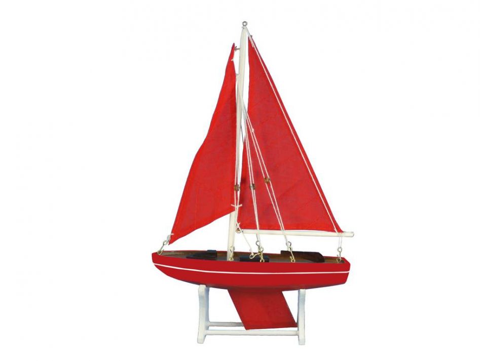 Wooden It Floats Ruby Compass Model Sailboat 12"