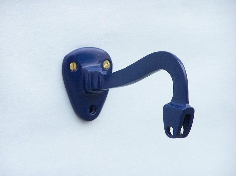 Solid Brass Hanging Ship's Bell 9" - Blue Powder Coated