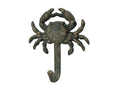 Antique Seaworn Bronze Cast Iron Wall Mounted Crab Hook 5"