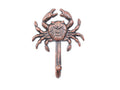Rustic Copper Cast Iron Wall Mounted Crab Hook 5"